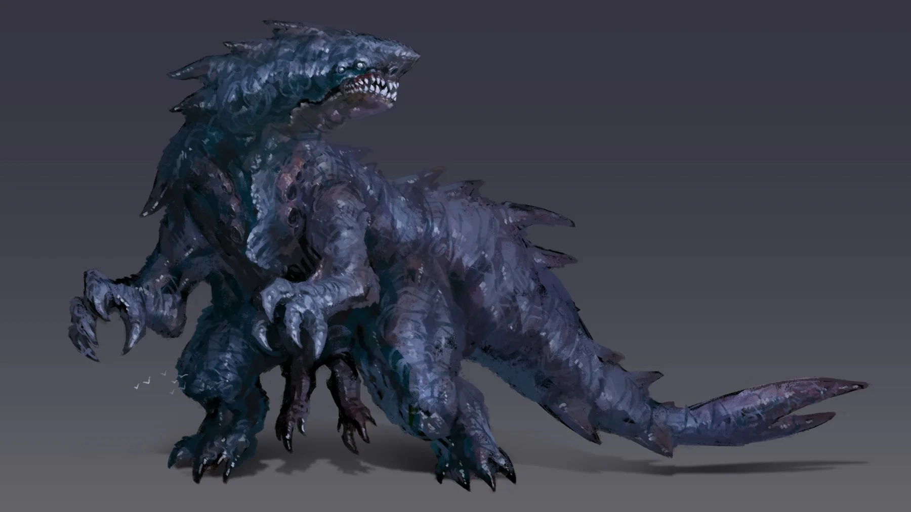 Paint study of a hulking sea drake